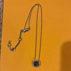 Givenchy Silver Necklace with Purple Gemstone